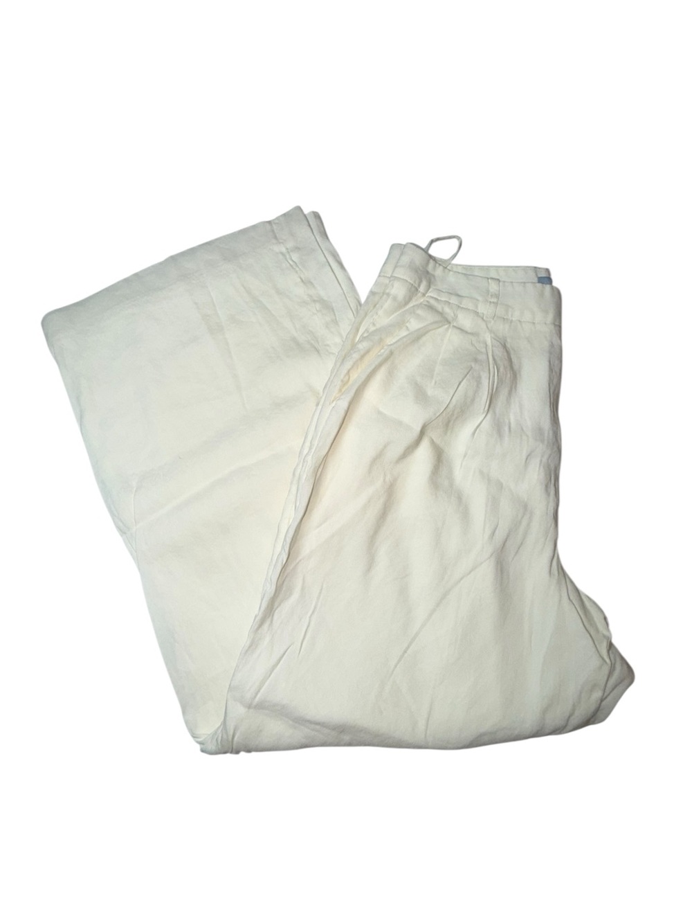 Antonio Melani Size 10 Ivory White Wide Leg Trouser Pants High Rise